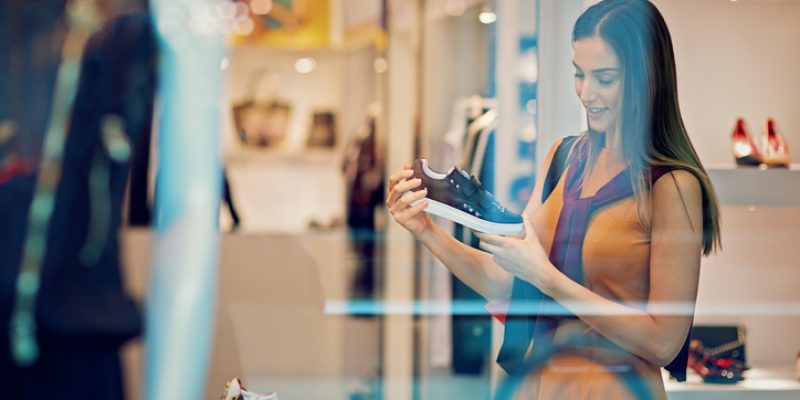 Shoe store shopper